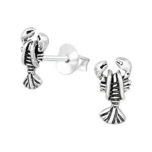 Sterling Silver Lobsters Simple Stud Earrings